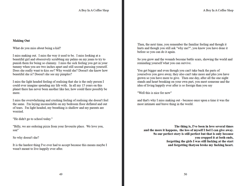 A Boy in a Coffee Shop/Clouds bundle